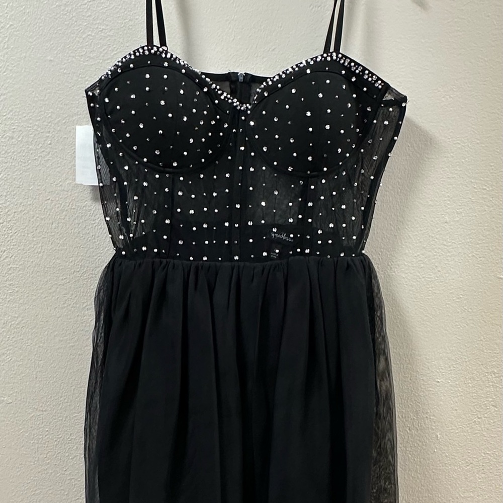 Speechless Dress Black Tulle NWT Rhinestones Prom Whimsigoth Dark Fairy Size 13